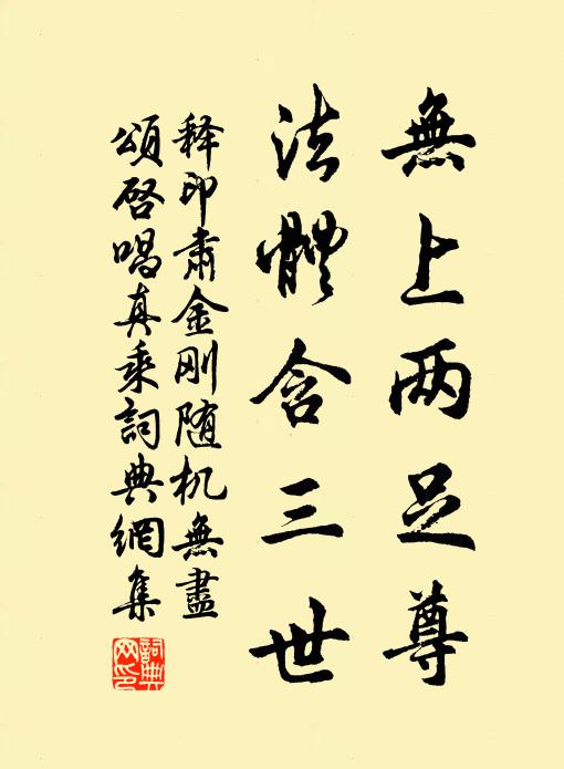 释印肃无上两足尊，法体含三世书法作品欣赏