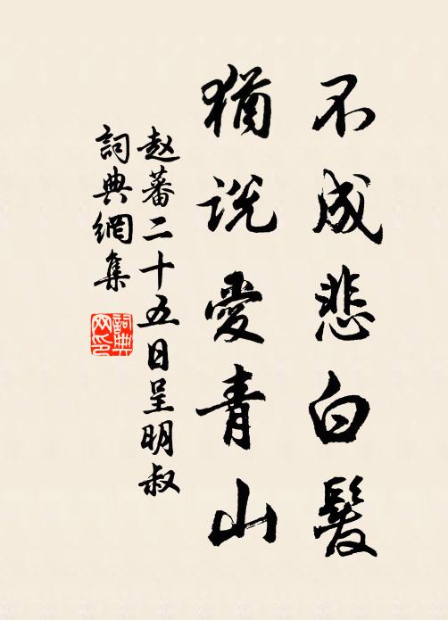 赵蕃不成悲白发，犹说爱青山书法作品欣赏