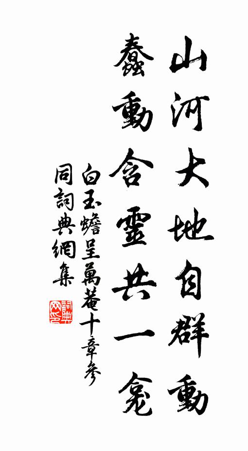 白玉蟾山河大地自群动，蠢动含灵共一龛书法作品欣赏
