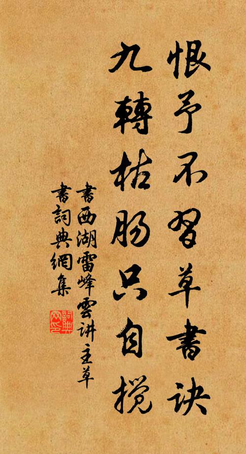 佚名恨予不习草书诀，九转枯肠只自搅书法作品欣赏