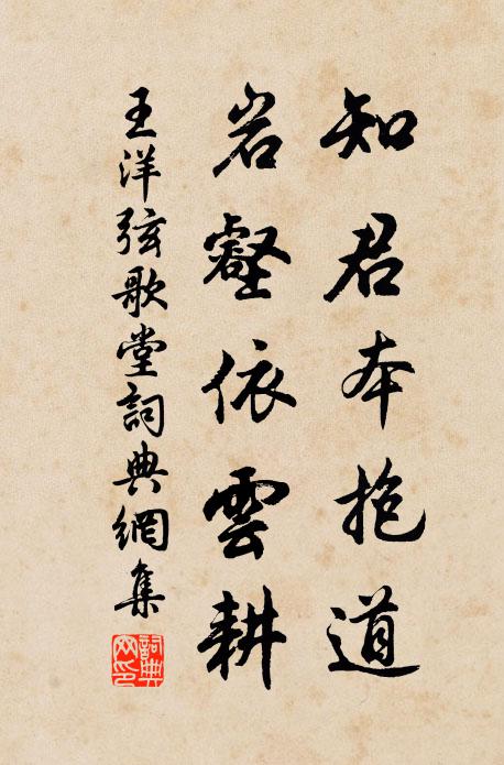 王洋知君本抱道，岩壑依云耕书法作品欣赏