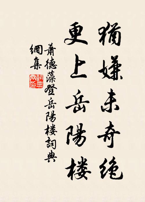 萧德藻犹嫌未奇绝，更上岳阳楼书法作品欣赏