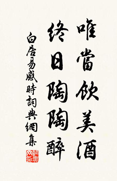白居易唯当饮美酒，终日陶陶醉书法作品欣赏