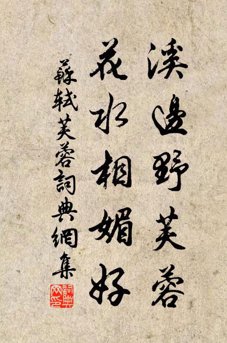 苏轼溪边野芙蓉，花水相媚好书法作品欣赏