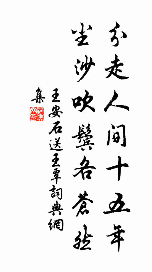 王安石分走人间十五年，尘沙吹鬓各苍然书法作品欣赏