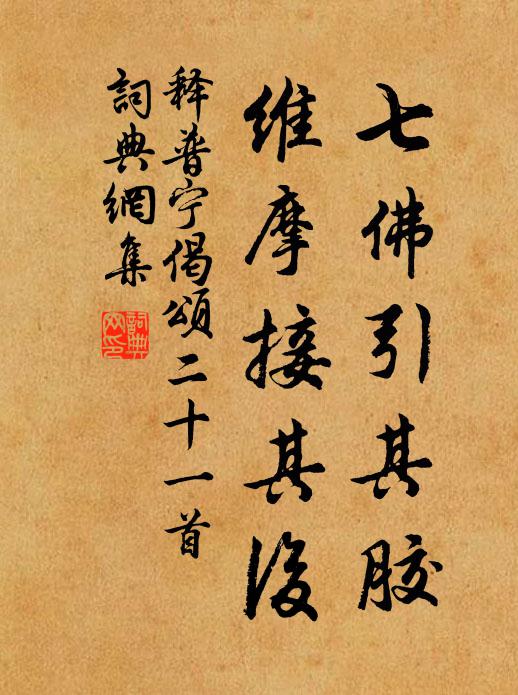 释普宁七佛引其胶，维摩接其后书法作品欣赏