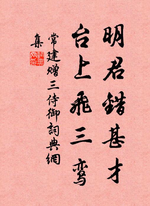 常建明君错甚才，台上飞三鸾书法作品欣赏