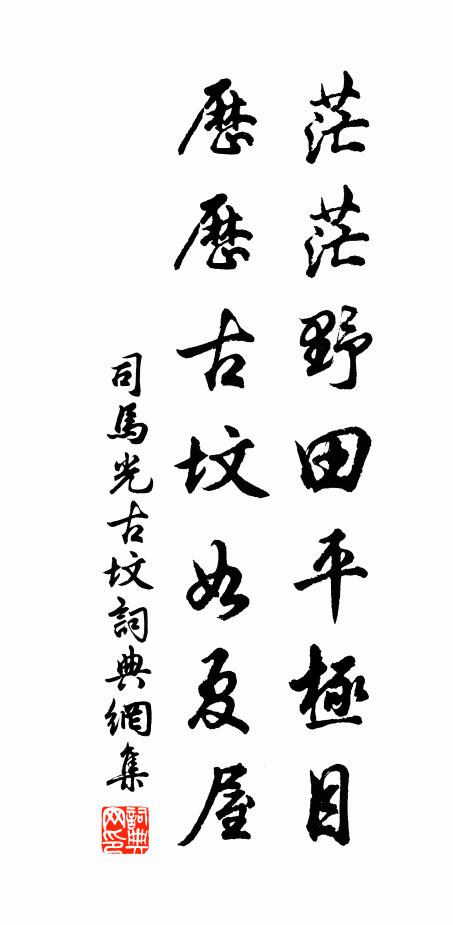 司马光茫茫野田平极目，历历古坟如夏屋书法作品欣赏
