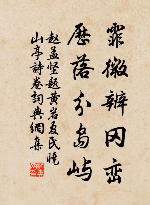 赵孟坚霏微辨冈峦，历落分岛屿书法作品欣赏