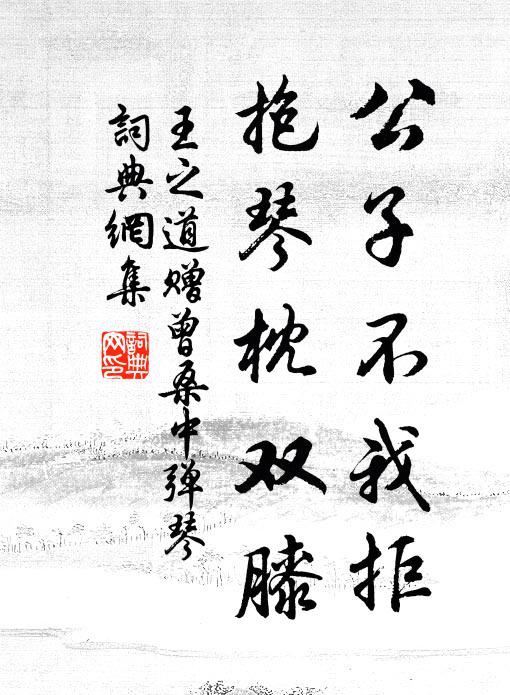 王之道公子不我拒,抱琴枕双膝书法作品欣赏
