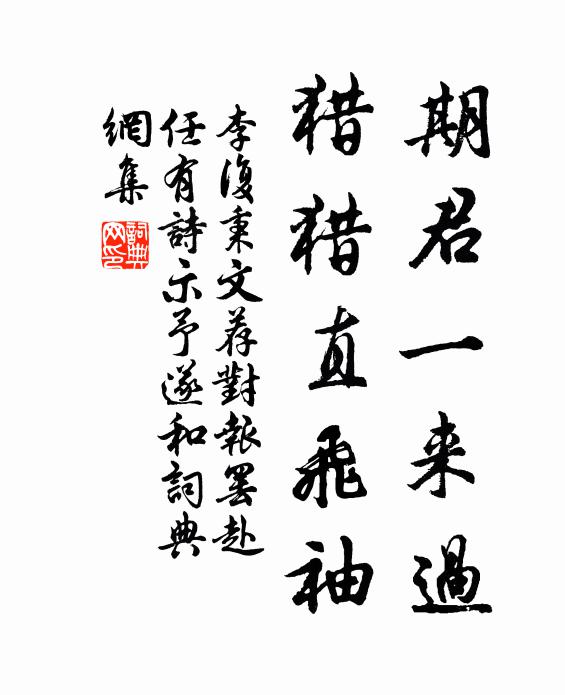 李复期君一来过，猎猎直飞袖书法作品欣赏