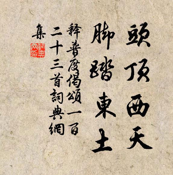 释普度头顶西天，脚踏东土书法作品欣赏