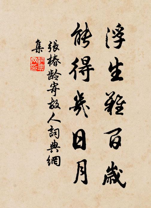 张椿龄浮生难百岁，能得几日月书法作品欣赏