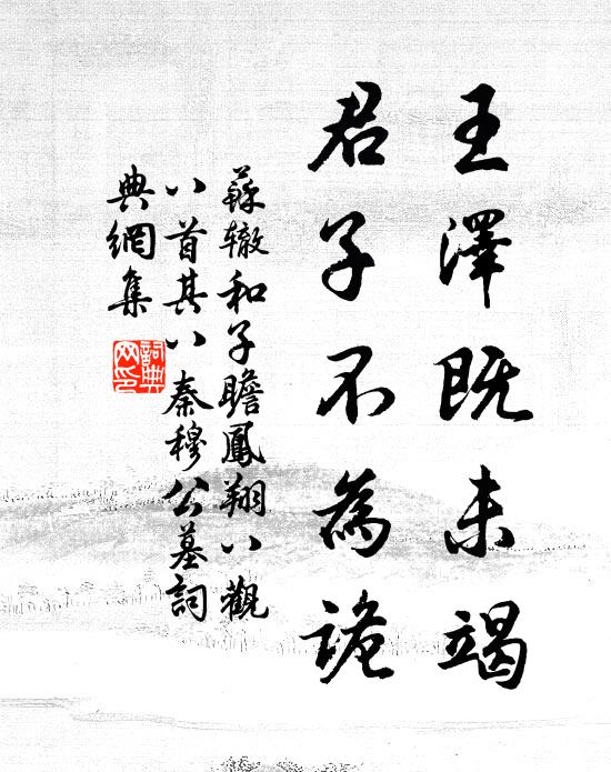 苏辙王泽既未竭，君子不为诡书法作品欣赏