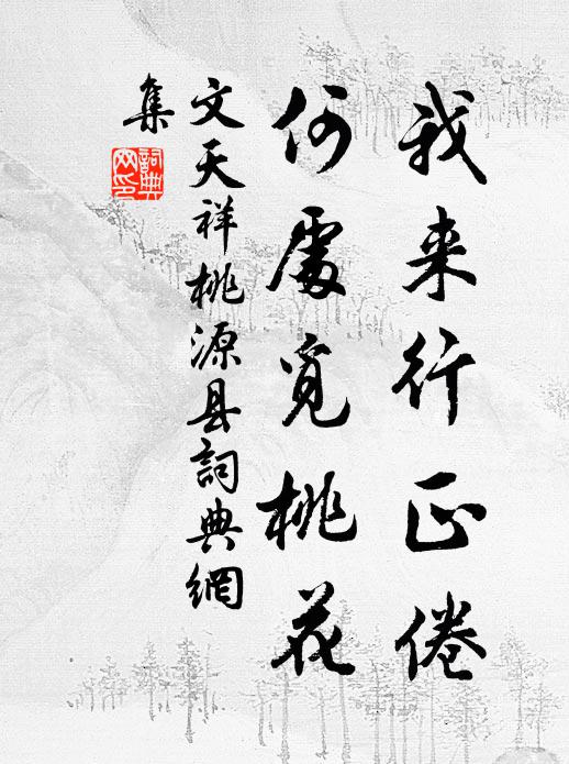 文天祥我来行正倦，何处觅桃花书法作品欣赏