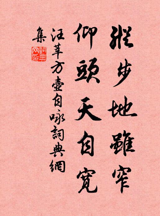 汪莘纵步地虽窄，仰头天自宽书法作品欣赏