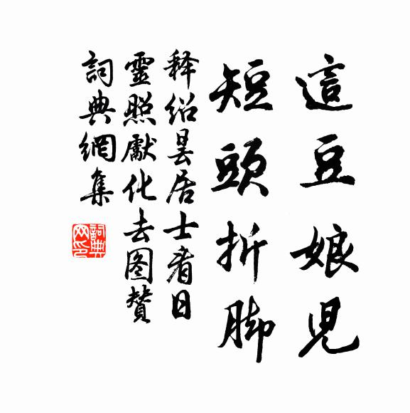 释绍昙这豆娘儿，短头折脚书法作品欣赏