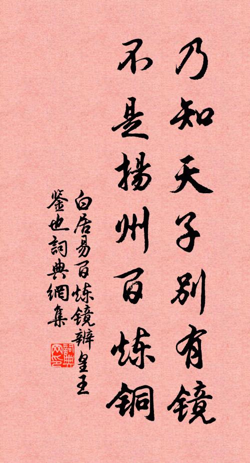 白居易乃知天子别有镜，不是扬州百炼铜书法作品欣赏