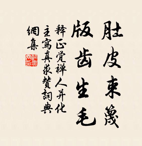 释正觉肚皮束篾，版齿生毛书法作品欣赏