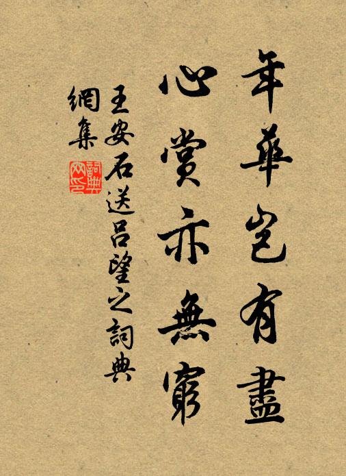 王安石年华岂有尽，心赏亦无穷书法作品欣赏