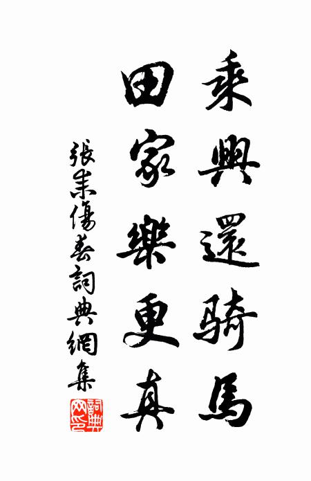 张耒乘兴还骑马，田家乐更真书法作品欣赏