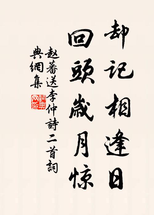 赵蕃却记相逢日，回头岁月惊书法作品欣赏