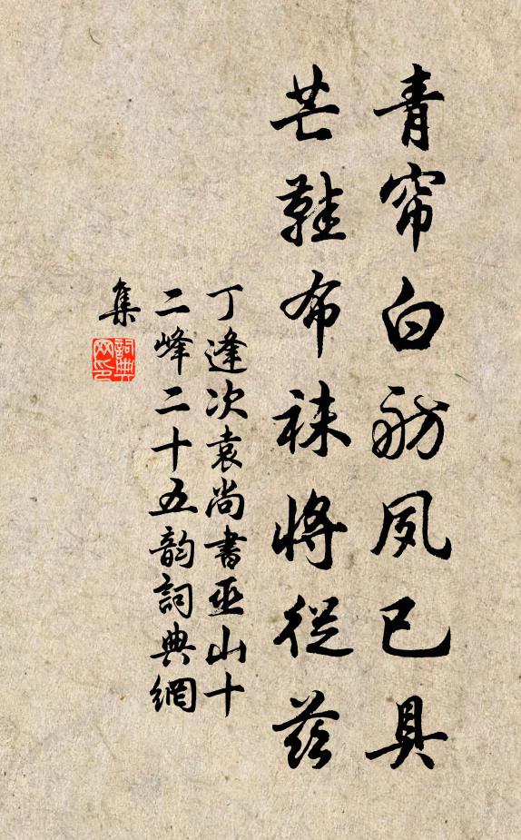 丁逢青帘白舫夙已具，芒鞋布袜将从兹书法作品欣赏