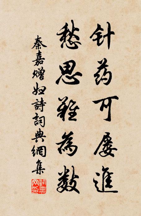 秦嘉针药可屡进，愁思难为数书法作品欣赏