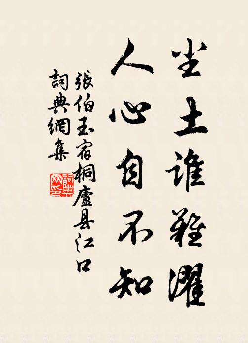 张伯玉尘土谁难濯，人心自不知书法作品欣赏
