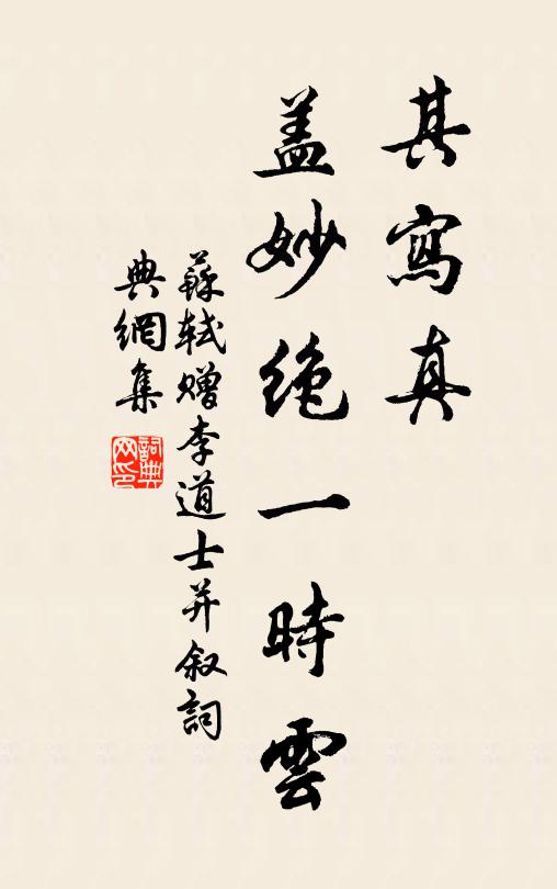 苏轼其写真，盖妙绝一时云书法作品欣赏