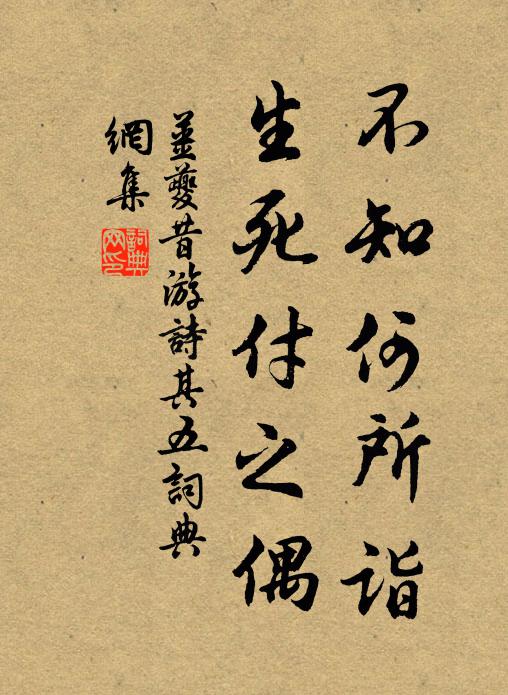 姜夔不知何所诣，生死付之偶书法作品欣赏