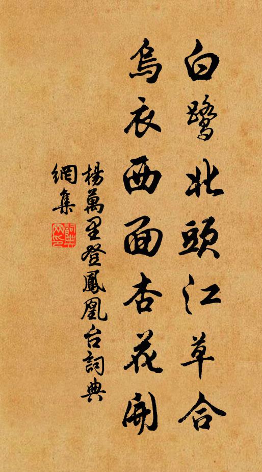 杨万里白鹭北头江草合，乌衣西面杏花开书法作品欣赏