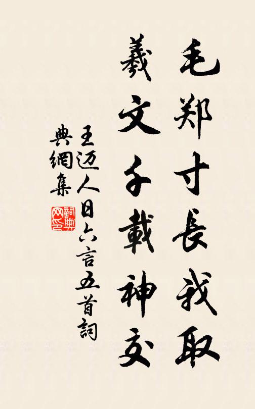 王迈毛郑寸长我取，羲文千载神交书法作品欣赏