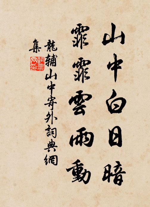 龙辅山中白日暗，霏霏云雨动书法作品欣赏
