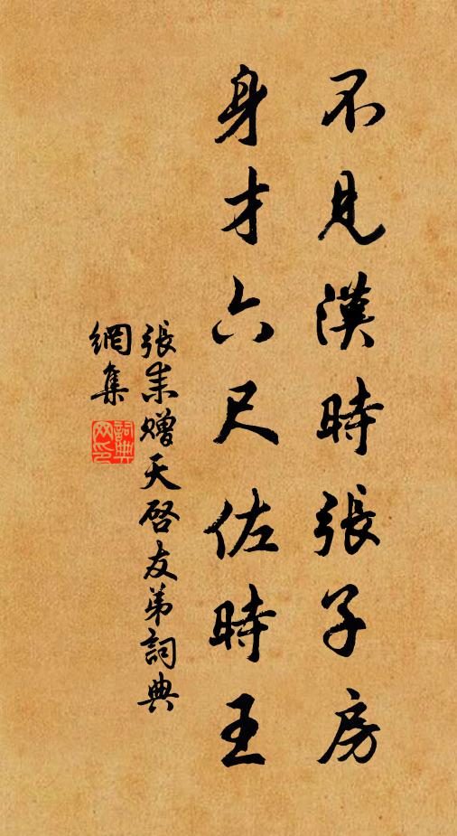 张耒不见汉时张子房，身才六尺佐时王书法作品欣赏