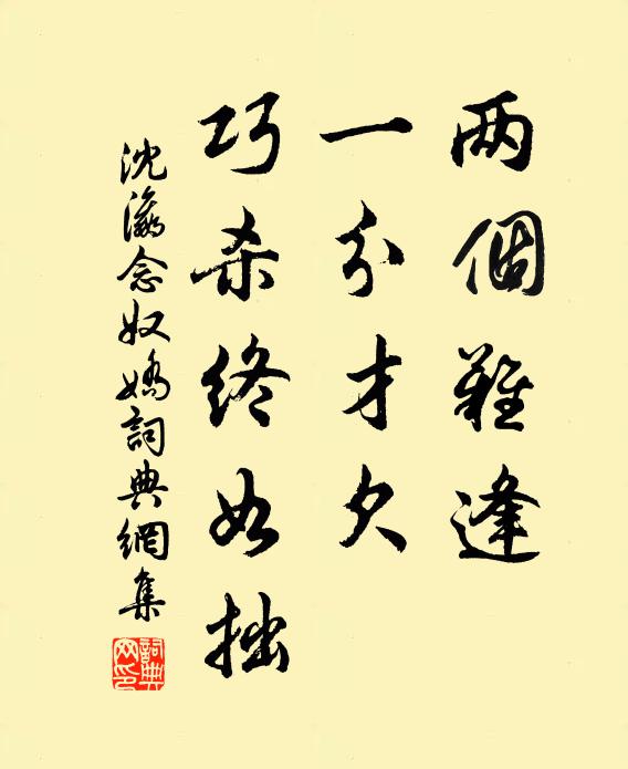 沈瀛两个难逢，一分才欠，巧杀终如拙书法作品欣赏