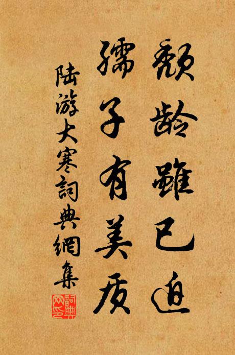 陆游颓龄虽已迫，孺子有美质书法作品欣赏