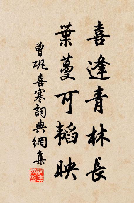 曾巩喜逢青林长，叶蔓可韬映书法作品欣赏