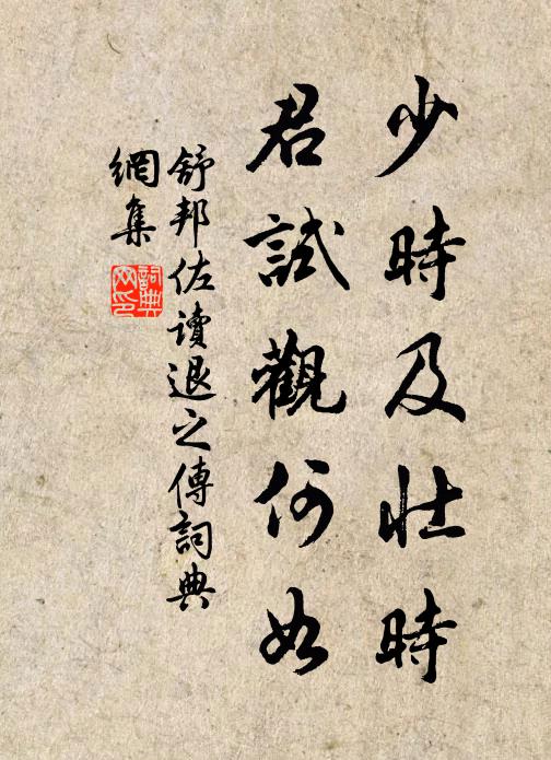 舒邦佐少时及壮时，君试观何如书法作品欣赏