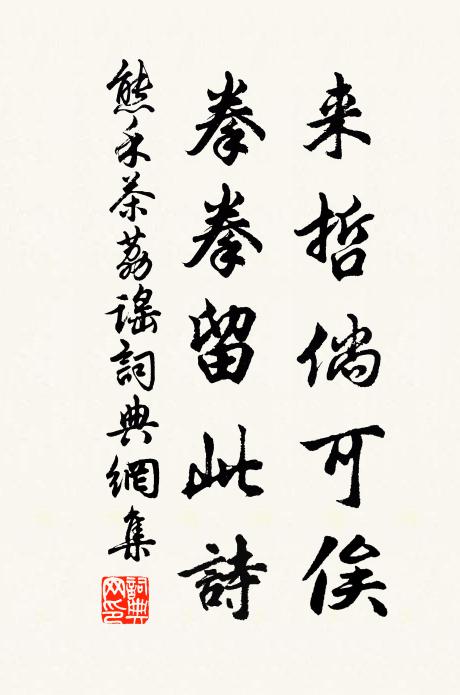 熊禾来哲倘可俟，拳拳留此诗书法作品欣赏