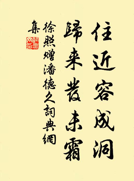 徐照住近容成洞，归来发未霜书法作品欣赏