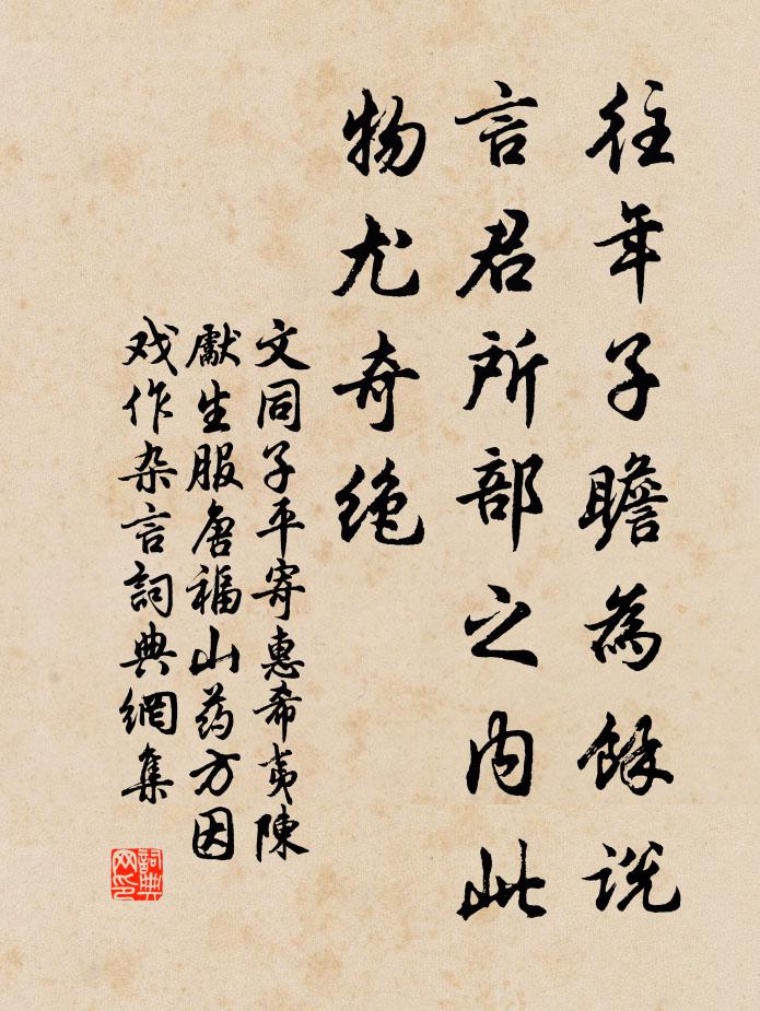 文同往年子瞻为余说，言君所部之内此物尤奇绝书法作品欣赏