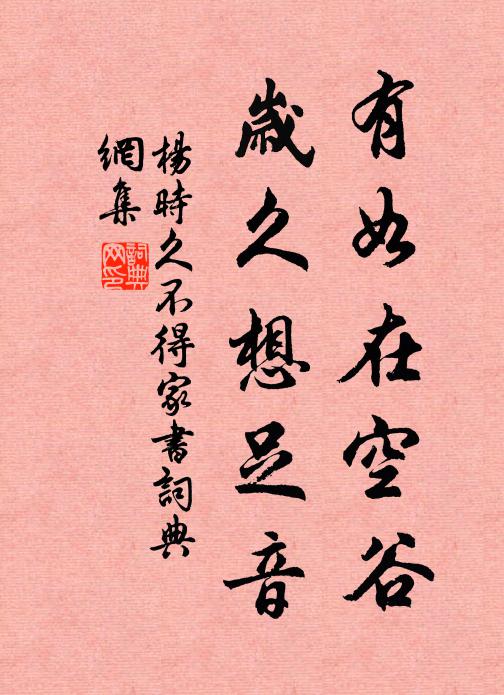杨时有如在空谷，岁久想足音书法作品欣赏