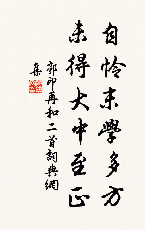 郭印自怜末学多方，未得大中至正书法作品欣赏