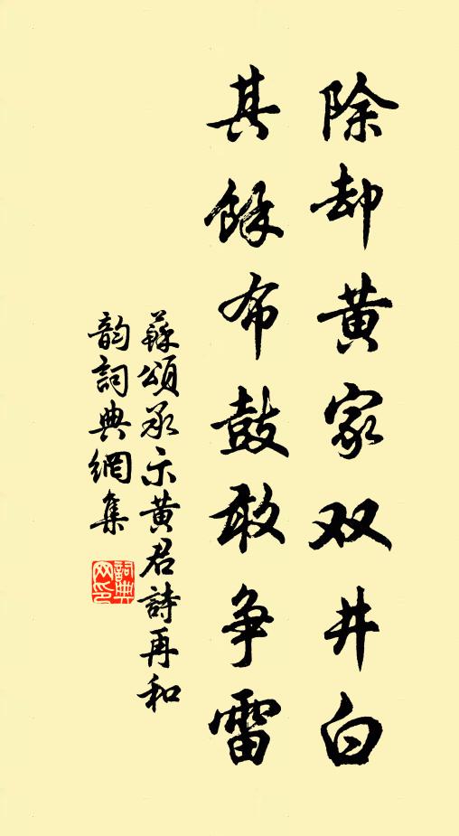 苏颂除却黄家双井白，其馀布鼓敢争雷书法作品欣赏
