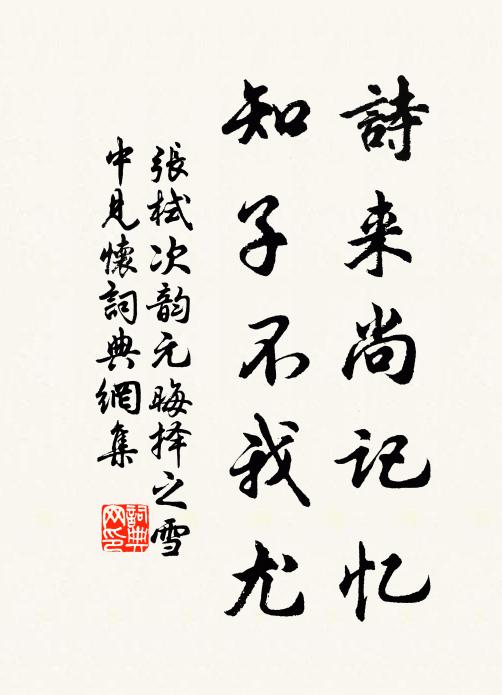 张栻诗来尚记忆，知子不我尤书法作品欣赏