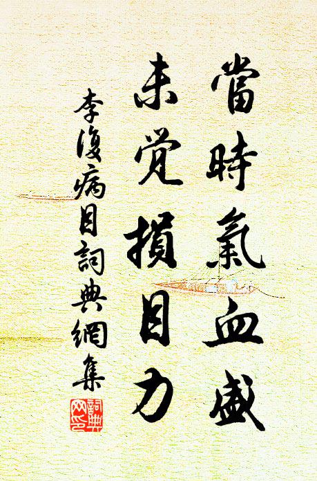 李复当时气血盛，未觉损目力书法作品欣赏