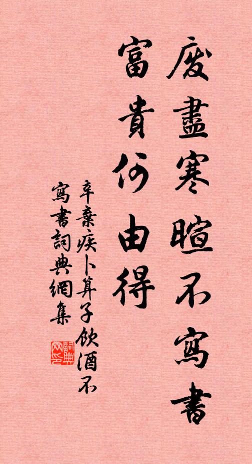 辛弃疾废尽寒暄不写书，富贵何由得书法作品欣赏