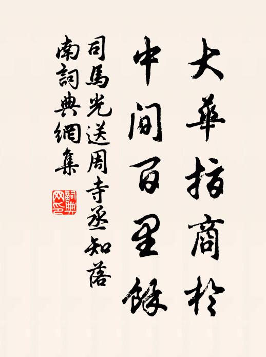 司马光大华指商於，中间百里余书法作品欣赏