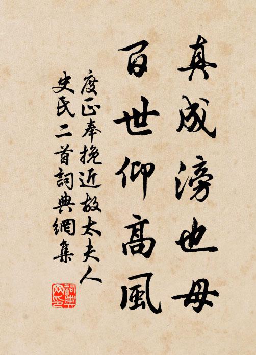 度正真成滂也母，百世仰高风书法作品欣赏